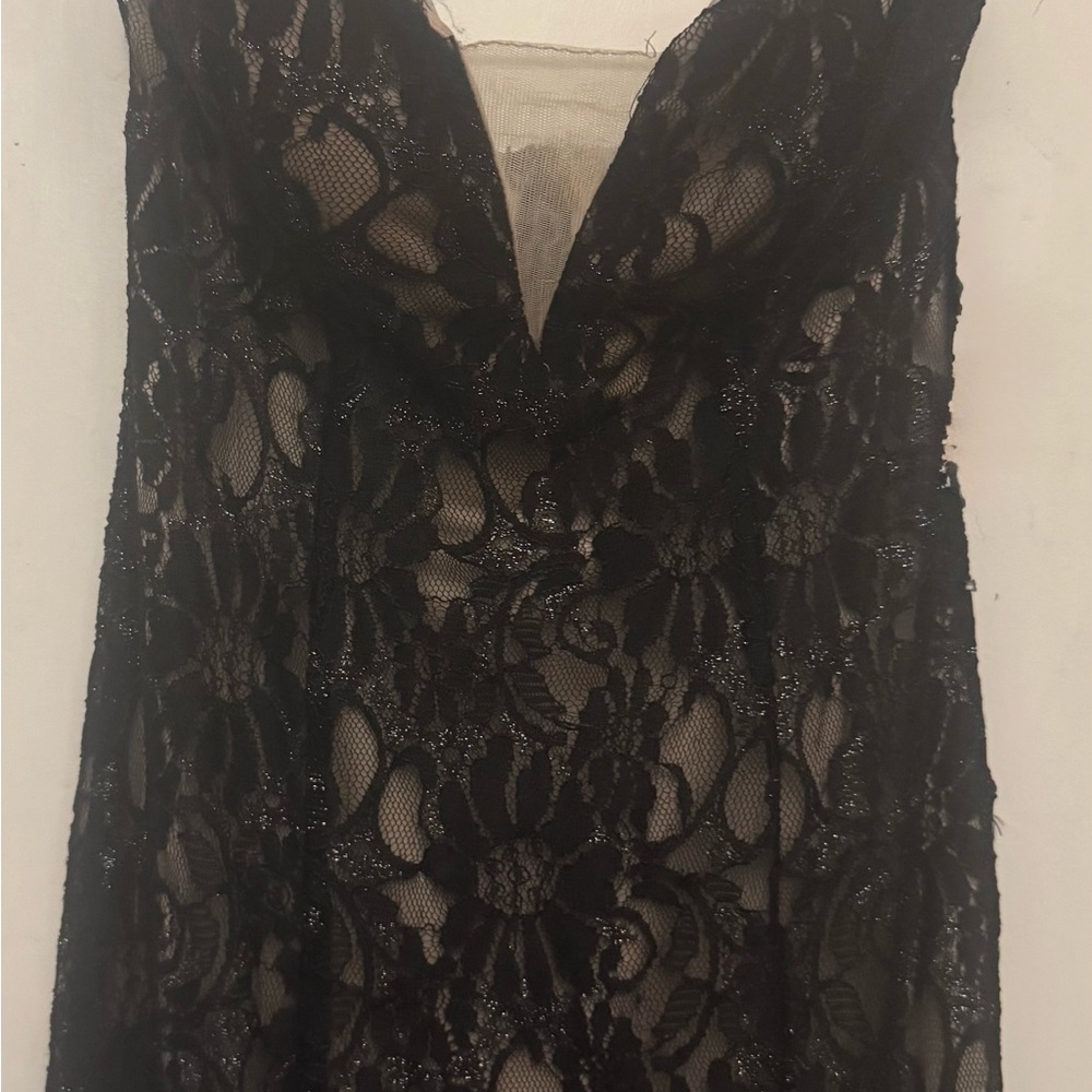 Elegant Black Lace formal trumpet dress